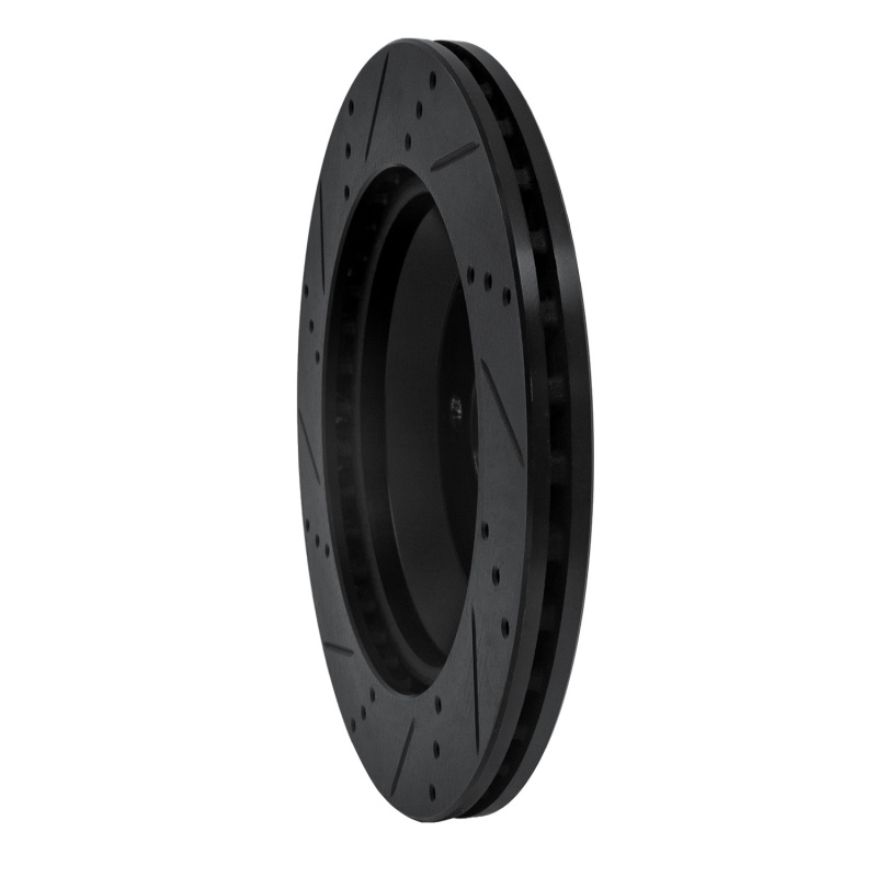 Mercedes-Benz S550 Brake Rotor (1) - Rear Right - R1 Concepts - Drilled & Slotted - Black - `15-`21